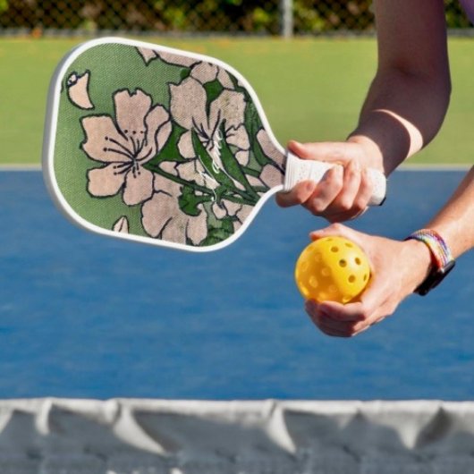 Pink Blossom Green Pickleball Schläger
