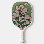 Pink Blossom Green Pickleball Schläger (Vorderseite)