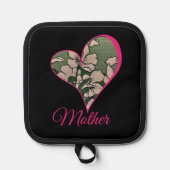 Pink Blossom Green   Topflappen (Vorderseite)