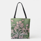 Pink Blossom Green Tote Tasche (Rückseite)