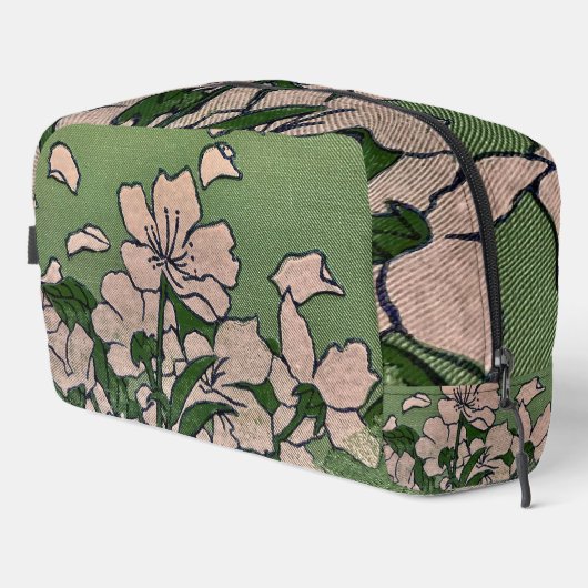 Pink Blossom Green Waschbeutel (Rechte Ecke)