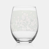 Pink Blossom Green Weinglas Ohne Stiel (Rückseite)