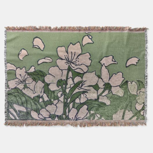 Pink Blossom Grün   Decke (Vorderseite)
