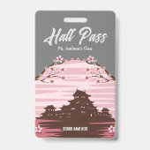 Pink Blossom Hall Pass Abzeichen Ausweis (Rückseite)