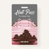 Pink Blossom Hall Pass Abzeichen Ausweis (Rückseite)