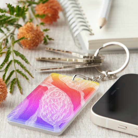 Pink Blossom & Have A Nice Day. Schlüsselanhänger (Vorderseite rechts)