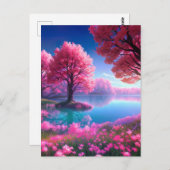 Pink Blossom Haven Postkarte (Vorne/Hinten)