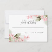 Pink Blossom Hochzeitsreaktion Einladung (Vorderseite)