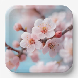 Pink Blossom Magic Paper Plate Pappteller