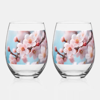Pink Blossom Magic   Weinglas Ohne Stiel