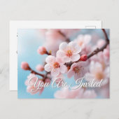 Pink Blossom Magie Einladungspostkarte (Vorne/Hinten)