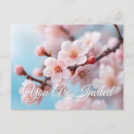 Pink Blossom Magie Einladungspostkarte