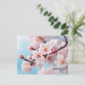 Pink Blossom Magie Einladungspostkarte (Stehend Vorderseite)