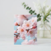 Pink Blossom Magie Feiertagskarte (Stehend Vorderseite)