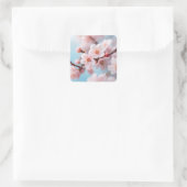 Pink Blossom Magie Quadratischer Aufkleber (Tasche)