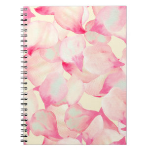 Pink Blossom Nature. Black Watercolor Nature. Red Notizblock