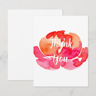 Pink Blossom Personalisiertes Script White Vielen  Dankeskarte