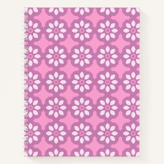 Pink Blossom Retro Notizblock (Vorderseite)