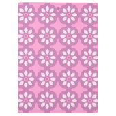 Pink Blossom Retro Tile Pattern Klemmbrett (Rückseite)