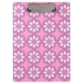 Pink Blossom Retro Tile Pattern Klemmbrett (Vorderseite)