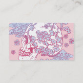 Pink Blossom Skull Visitenkarte (Rückseite)