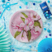 PINK BLOSSOM SPRING PARTY MONOGRAM PAPPTELLER (Party)