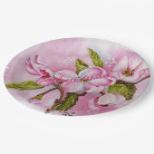 PINK BLOSSOM SPRING PARTY MONOGRAM PAPPTELLER (Schrägansicht)