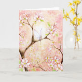 Pink Blossom View Card Karte (Gelbe Blume)