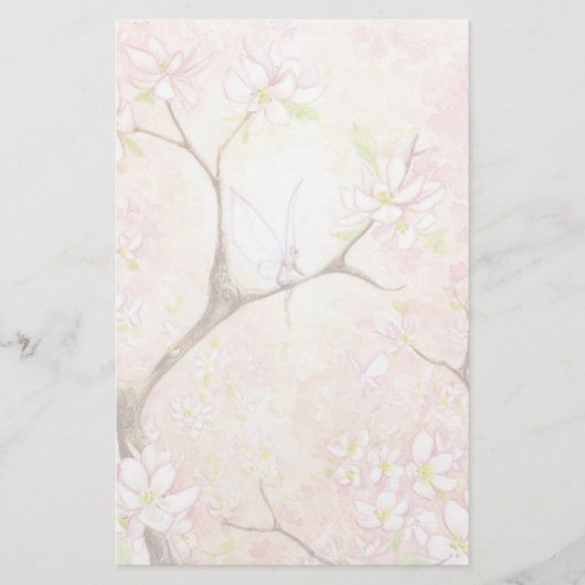 "Pink Blossom View" Stationery Briefpapier (Vorderseite)