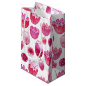 Pink Blossom Wasserfarbe Blume Kleine Geschenktüte (Vorderseite Schrägansicht)
