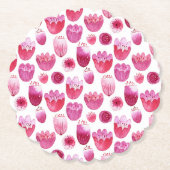 Pink Blossom Wasserfarbe Blume Untersetzer (Vorderseite)