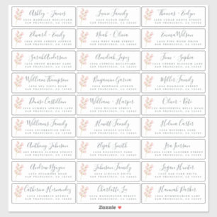 Pink Blossom Wedding Guest Address Labels