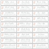 Pink Blossom Wedding Guest Address Labels (Vorderseite)