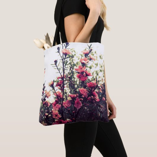 Pink Blossom Wild Meadow Foto Tasche (Von Nahem)