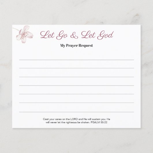Pink Blossom Women's Prayer Request Card Flyer (Vorne)