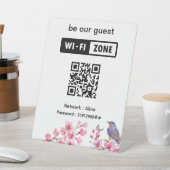 Pink Blossoms Blume Wedding Guest Wifi Sockelschild (In SItu)