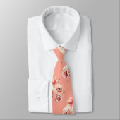 Pink blossoms neck tie krawatte (Gebunden)
