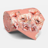 Pink blossoms neck tie krawatte (Gerollt)