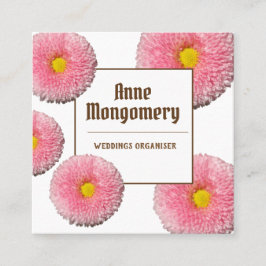 Pink Blossoms Square Business Card Quadratische Visitenkarte