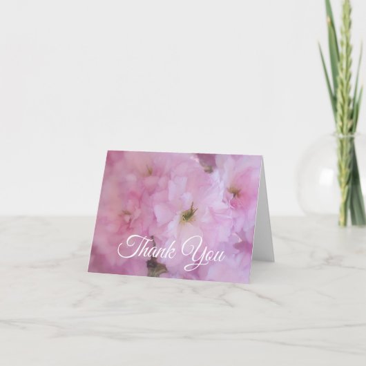 Pink Blossoms Thank You Note Cards Dankeskarte (Vorderseite)