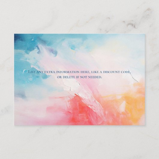 Pink Blue Abstrakt Business Danke Karten (Rückseite)