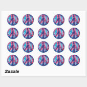 Pink Blue Abstrakt Peace Sign Stickers (Blatt)