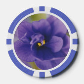 Pink & Blue African Violets Blume Pokerchips (Vorderseite)