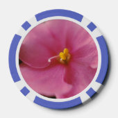 Pink & Blue African Violets Blume Pokerchips (Rückseite)