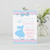 Pink Blue Ainderella Geburtstagsparty Einladung (Stehend Vorderseite)
