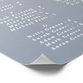 Pink & Blue Alphabetical Wedding Seating Chart Poster (Ecke)