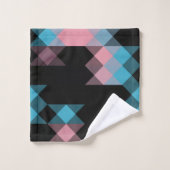 pink blue and black geometric badhandtuch set (Waschlappen)