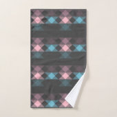 pink blue and gray geometric badhandtuch set (Handtuch)