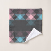pink blue and gray geometric badhandtuch set (Waschlappen)