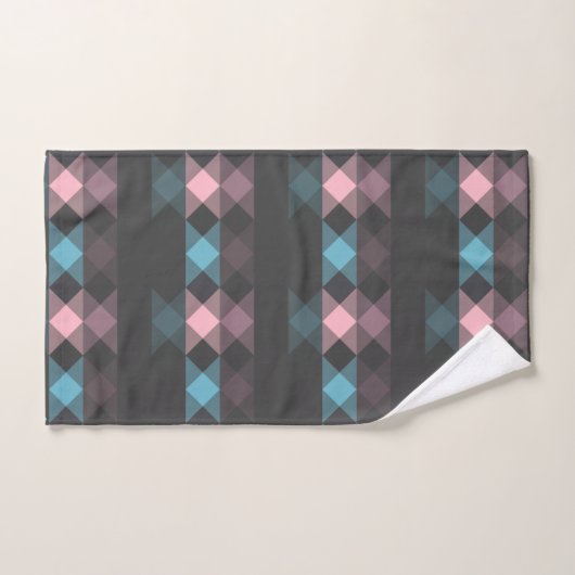 pink blue and gray geometric badhandtuch set (Handtuch)